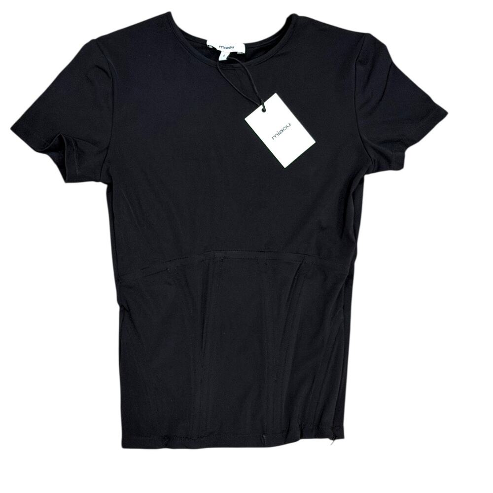 NWT Miaou Romy Top In Black - Picture 6 of 7